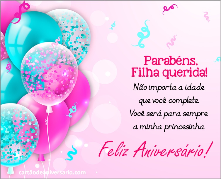 Cartão de Aniversário para Filha cartão de aniversário